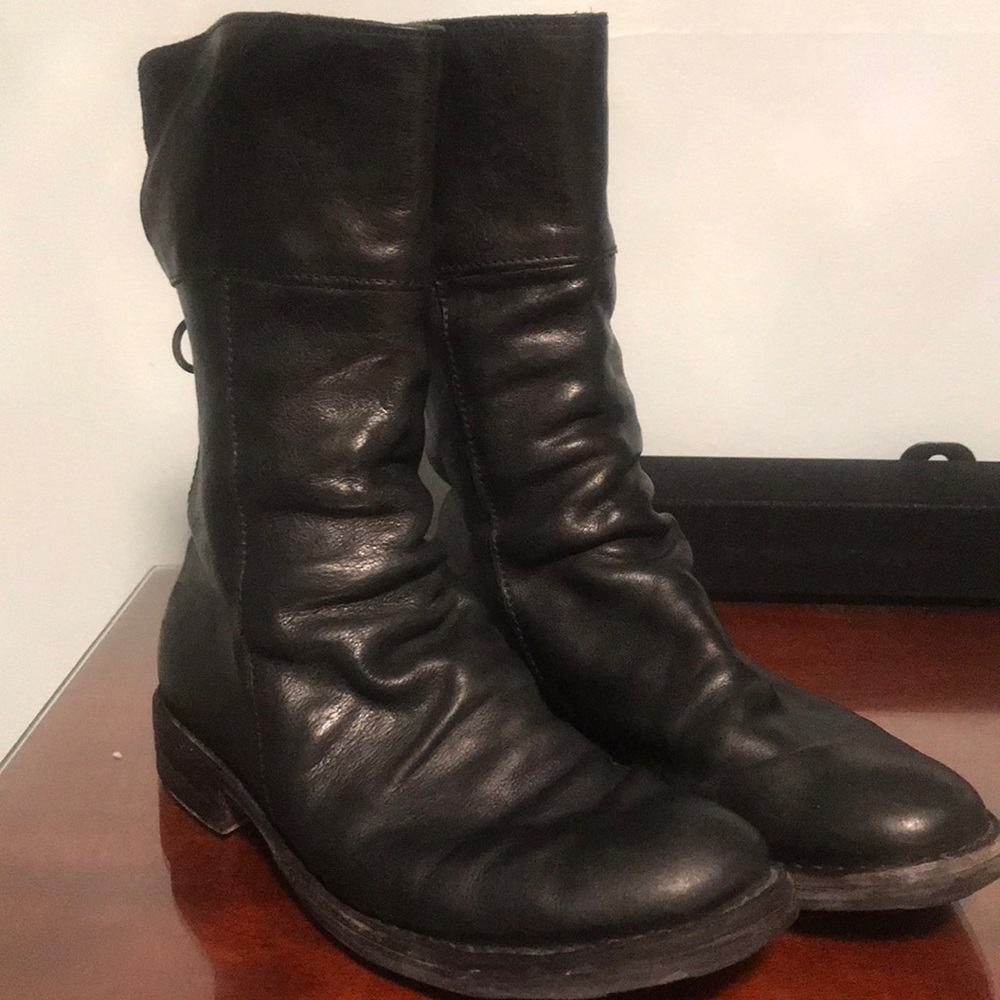 Women’s black leather boots